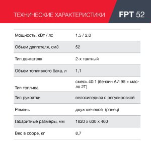 Бензиновый триммер FUBAG FPT 52 в Самаре фото