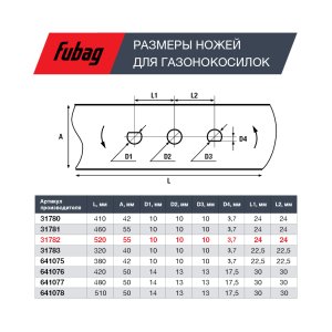 Нож для газонокосилок FUBAG 53 см (21")  в Самаре фото