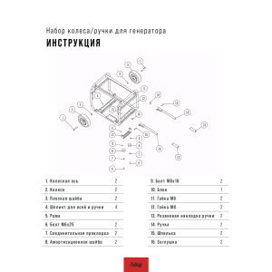 Комплект колес и ручек для генераторов FUBAG в Самаре фото